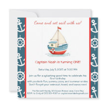 航海の第1期バースデープールパーティの招待状