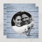 航海の素朴いかり木写真の日付を保存 セーブザデート (正面/裏面)