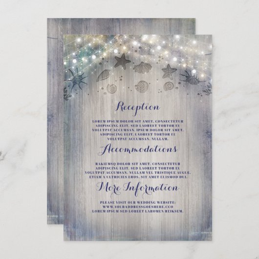 航海の素朴結婚インフォメーションゲスト エンクロージャーカード (正面/裏面)