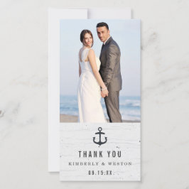 航海の素朴結婚Thank You Photo Card サンキューカード