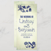 航海の索結びヴィンテージ海辺の結婚式 プログラム (正面/裏面)