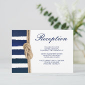 航海の結び目と水彩のネイビーストライプ 受付 エンクロージャーカード (スタンド正面)