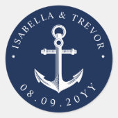 航海の結婚いかり日 ラウンドシール (正面)