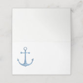 航海の結婚の青いいかりのシーティングカード。ビーチ プレイスカード (外部開封)