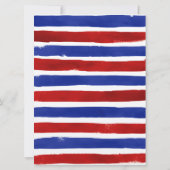 航海の結婚の青い赤のフローラ水色 招待状 (裏面)