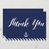 航海の結婚サンキューカードストライプ サンキューカード (正面/裏面)
