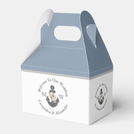 航海の結婚ダスティブルーモノグラムフローラいかり フェイバーボックス