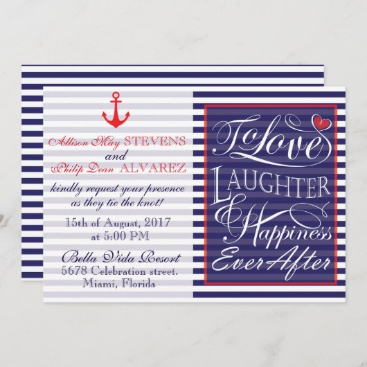 航海の結婚デザイン 招待状 (正面/裏面)