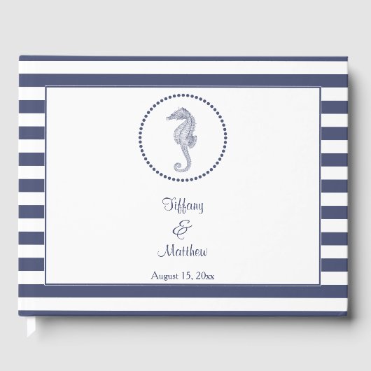 航海の結婚パーソナライズされた馬 ゲストブック (正面)