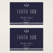 航海の結婚式の引き出物ラベルと青いかり (正面&裏面)