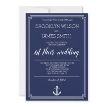 航海の結婚式招待状（白）