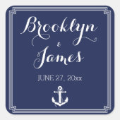 航海の結婚式用シール（白） スクエアシール (正面)