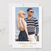 航海の結婚式 青いストライプ 招待状 G フォトバック (裏面)