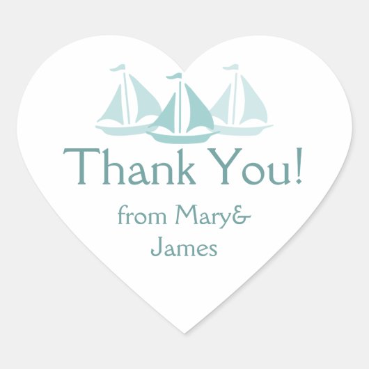 航海の結婚礼の青い船 ハートシール (正面)