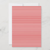 航海の結婚航海のの青いストライプ赤い 招待状 (裏面)