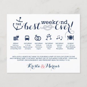 航海の結婚週末の日程