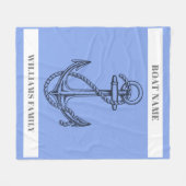 「航海の脱出」船パーソナライズされた名いかり フリースブランケット (正面(横))