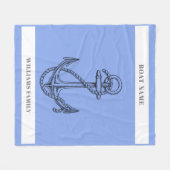 「航海の脱出」船パーソナライズされた名いかり フリースブランケット (正面(横))