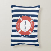 航海の船ストライプの名（青） アクセントクッション (裏面(縦))