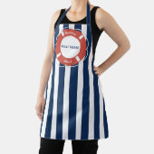 航海の船ストライプの名（青） エプロン (インサイチュ)