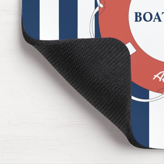 航海の船ストライプの名(青) マウスパッド (コーナー)