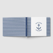 航海の船ストライプの客本付きいかり ゲストブック (全面)