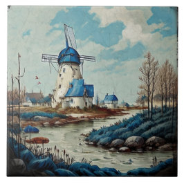 航海の船酔い油彩画No7 タイル