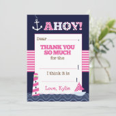 航海の誕生日お礼を空白の記入する サンキューカード (スタンド正面)