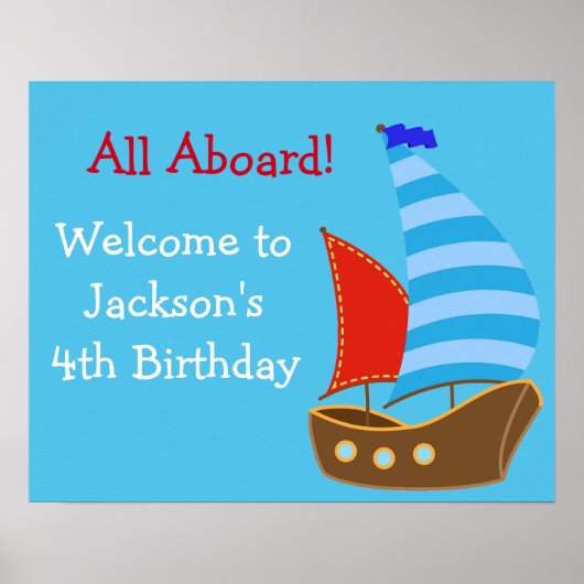 航海の誕生日サインパーソナライズされた- ポスター (正面)