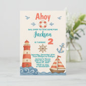 航海の誕生日招待状 招待状 (スタンド正面)