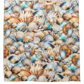 航海の貝殻ビーチ海貝殻 シャワーカーテン (正面)