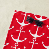 航海の赤と白いかり ビーチタオル (インサイチュ)