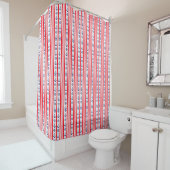 航海の赤白青いかり船舶用車輪ボート シャワーカーテン (インサイチュ)