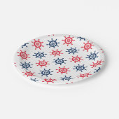 航海の赤白青おもしろいお祝い ペーパープレート (アングル)