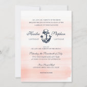 航海の赤面と海軍の水の色結婚の 招待状 (正面)