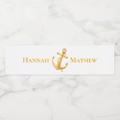 航海の金ゴールドいかり結婚たった今結婚しましたビーチ ペットボトルラベル (シングルラベル)