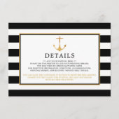 航海の金ゴールドいかり、ブラック&金ゴールド結婚の詳細 エンクロージャーカード (正面)