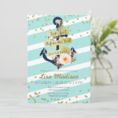 航海の金ゴールドストライプののシャワー招待 招待状 (スタンド正面)