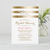 航海の金ゴールドストライプスターフィッシュブライダルシャワー 招待状 (スタンド正面)