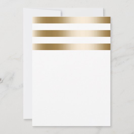 航海の金ゴールドストライプスターフィッシュブライダルシャワー 招待状 (裏面)