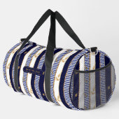 航海の金ゴールドチェインストライプズいかりラグジュアリートラベル ダッフルバッグ (右コーナー)