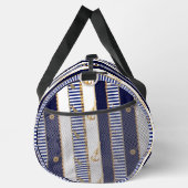 航海の金ゴールドチェインストライプズいかりラグジュアリートラベル ダッフルバッグ (右)