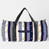 航海の金ゴールドチェインストライプズいかりラグジュアリートラベル ダッフルバッグ (裏面)