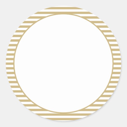 航海の金ゴールド白ストライプ空白の食品ラベルラベル ラウンドシール (正面)
