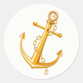 航海の金ゴールド結婚いかりの夏ビーチ ラウンドシール