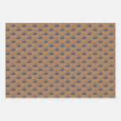 航海の金ゴールド・ネイビー青船帆船 ラッピングペーパーシート (正面3)