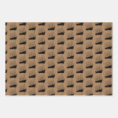 航海の金ゴールド・黒船帆船 ラッピングペーパーシート (正面)