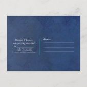 航海の銀の船とビーチのもの Save the Date 案内ポストカード (裏面)