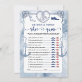 航海の靴ゲーム ブライダルシャワー ウェディングカード 招待状 (正面)