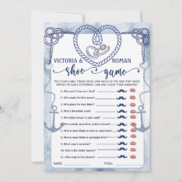 航海の靴ゲーム ブライダルシャワー ウェディングカード 招待状